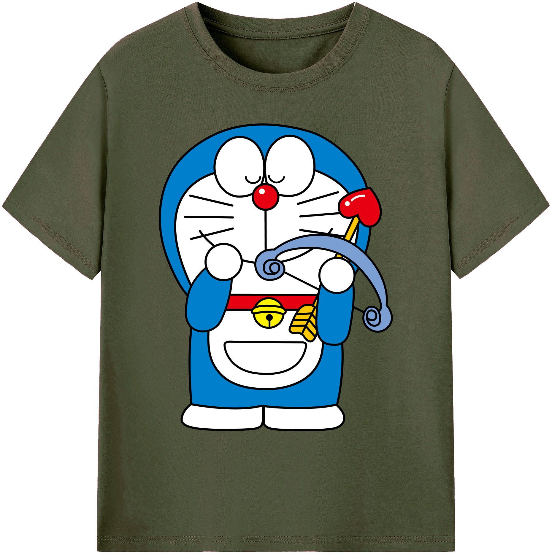 （画像用） ドラえもん Doraemon 綿100％ メンズ半袖Tシャツ｜肌触りやわらか＆通気性
